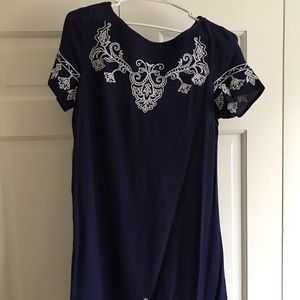 Lulus small blue and white dress